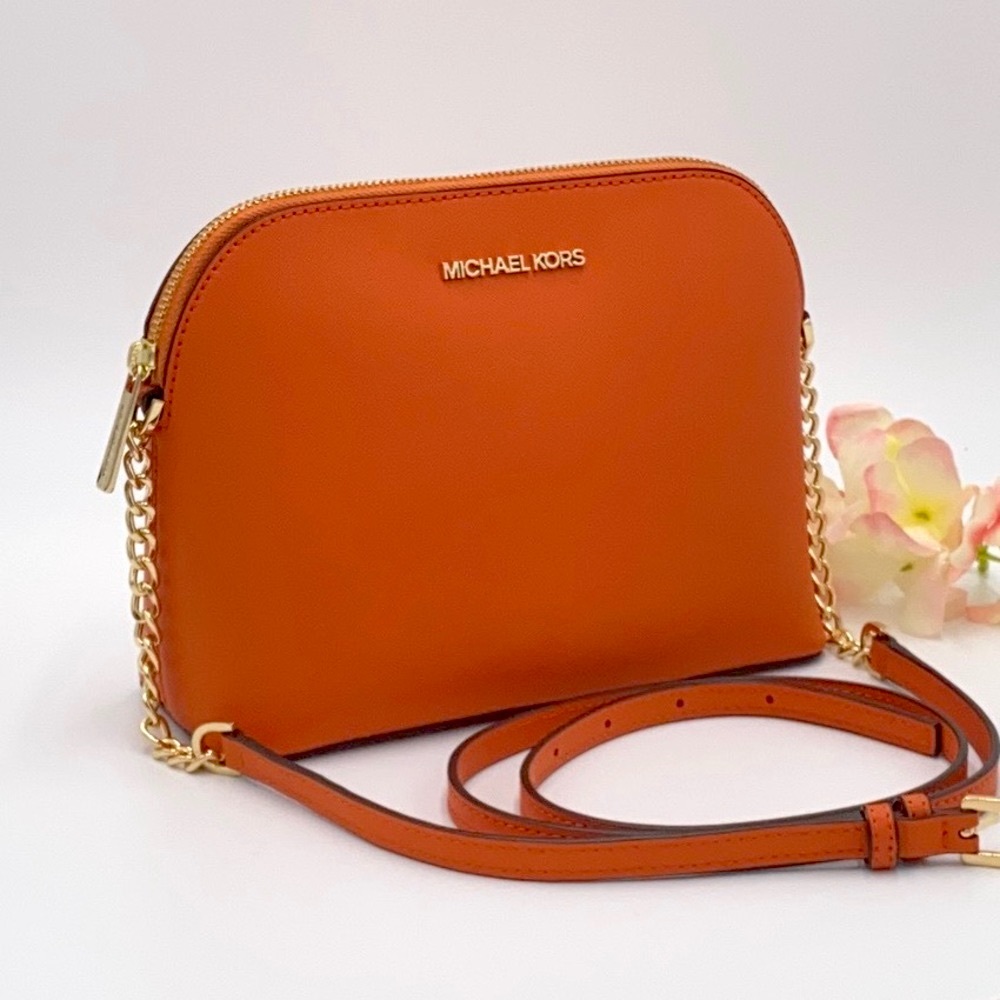 MICHAEL KORS SINDY DOME CROSSBODY TANGERINE